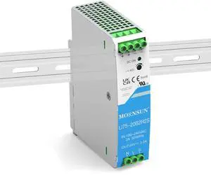 24V Din Rail AC/DC Power Supply - 75W 24V 3.2A Output, Reliable&Cost Effective for Industrial Applications - High Efficiency & Superior Protection