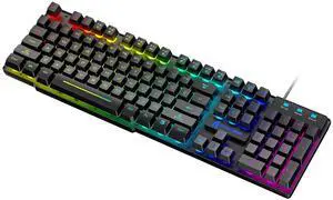 Wired Gaming Keyboard,Full-Sized 104 Keys Mechanical Computer Keyboard with Ergonomic Design and for Windows Laptop PC/Mac OS/Xbox