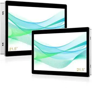 Senisway 21.5 inch Aluminum Flat Embedded Industrial Touch Screen Monitor,HDMI/VGA/DVI Interface, Capacitive Touch Screen Monitor Supports 10 Points Touch,1920 x 1080 @ 60Hz