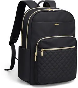 VNINE Laptop Backpack for Women Fits 16 Inch Travel Computer Bag Ladies Stylish Travel Bags Womens Fashion Bag for Business Bags Casual Daypacks Black