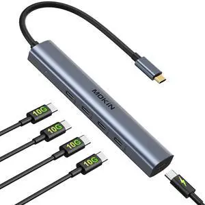 USB C Hub,10Gbps Splitter with 4*USB C 3.1, 100W PD Ports,Hub Multiport Adapters for MacBook Pro/Air M2 M1, iPad, Surface Pro,Dell, HP(Not Support Extend Monitor)