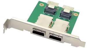 Cablecc Dual Ports Mini SAS SFF-8088 to SAS 36Pin SFF-8087 PCBA Female Adapter with PCI Bracket