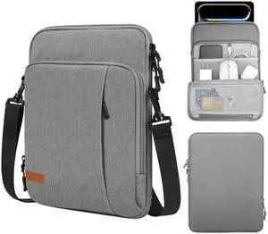 MoKo 12.9 Inch Tablet Sleeve Bag Carrying Case with Pockets Fits iPad Pro 12.9 M2 2022/2021/2020, Surface Laptop Go 12.4", Galaxy Tab S8+/S9+ 12.4" 2022/2023, Light Gray