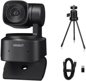 OBSBOT Tiny SE Webcam-1080P 100FPS-Extra Tripod-Video Call,HD PTZ Webcam,1/2.8" Sensor,Gesture Control,4X Zoom,AI Auto Track,LiveStream for Game/Meet/Educate-Web Camera for Desktop Computer,PC,Laptop
