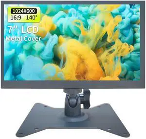 Qcvoruno 7 inch Security Monitor & Displays, Metal Case Built-in Dual Speakers Portable LCD Monitor, 1024 * 600 Resolution, AV/HD/VGA/BNC/USB Input,Suitable for Game CCTV PC DVD DSLR