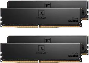 TEAMGROUP T-Create Master Overclocking DDR5 R-DIMM 96GB Kit (4 x 24GB) 6400MHz (PC5-51200) CL32 Hynix M-DIE Workstation Memory Module Ram Black - CTCMD596G6400HC32AQC01