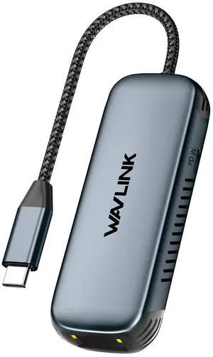 WAVLINK USB C to Ethernet Adapter 2.5Gbps with 95W PD, 2500Mbps USB-C to RJ45 Network Converter (USB4, Thunderbolt 3/4/5 Compatible), Aluminum Case for Windows, Mac OS, iPad OS and More.