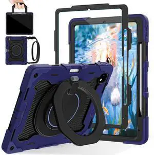 ROISKIN for iPad Pro 13 inch Case (M4 7th Generation) -with HD Screen Protector, 360 Rotating Kickstand/Handle, Shoulder Strap, Pen Holder, Heavy Duty Military Grade - Kids Friendly