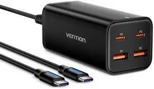 MacBook Pro Charger 100W, VENTION MacBook USB C Charger 4-Ports Foldable GaN+ Charger Power Adapter for MacBook Pro/Air, iPad Pro,iPhone 15/14 Pro, Galaxy S23/S24 Ultra, Steam Deck, Google Pixelbook
