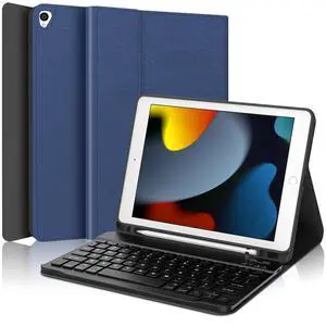 KVAGO Keyboard Case for iPad 10.2 - iPad 9th 8th 7th Generation Case with Keyboard, Backlit Detachable Bluetooth Keyboard, Folio Case for iPad Air 3rd Gen/iPad Pro 10.5 with Pencil Holder,Dark Blue