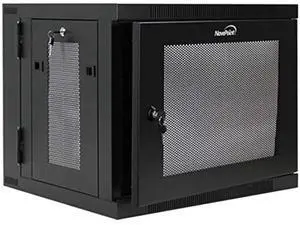 NavePoint 9U Server Cabinet with Hinged Back - 17.7 Deep, 9U Server Rack Enclosure with Locking Perforated Door, Wall Mount Rack with Removable Side Panels, 9U Network Cabinet, Pre-Assembled