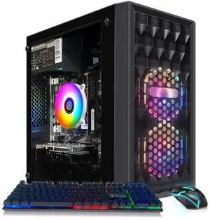 STGAubron Gaming PC Computer Desktop, Radeon RX 560 4G, Intel Core I7 8th up to 4.1GHz, 16G DDR4, 512G SSD, WiFi 6 & BT 5.2, RGB Fan x2, Windows 11 Home