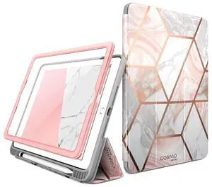 i-Blason Case for iPad 6th Generation, iPad 9.7 Case 2018/2017, [Built-in Screen Protector] Full-Body Trifold [Cosmo] Smart Cover with Auto Sleep/Wake & Pencil Holder for Apple iPad 9.7 Inch (Marble)