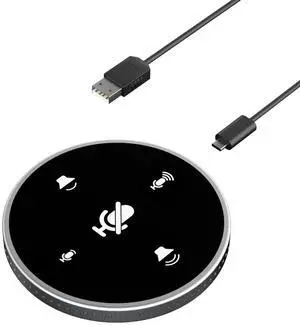Conference Speaker And Microphone, Y02 USB Plug and Play Laptop Microphone Omnidirectional Microphone Condenser PC Mic for Video Conference Recording Skype Online (Black)