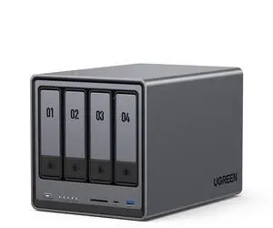 UGREEN NASync DXP4800 4-Bay Desktop NAS, Intel N100 Quad-core CPU, 8GB DDR5 RAM, 32G eMMC, 2 * 2.5GbE, 2 * M.2 NVMe Slots, 4K HDMI, Network Attached Storage (Diskless)
