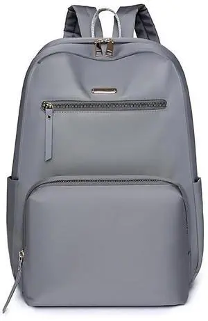 Generic Waterproof Lightweight Square Double Shoulder Strapped Zipper Laptop Backpack For Daily Use Work Travel (Gray)