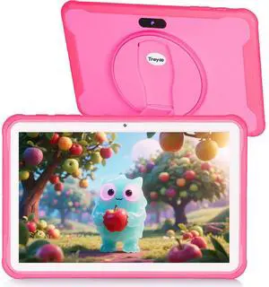 Kids Tablet, 10.1 Inches Tablet for Kids with Case Included, 64G Storage, Dual Camera, WiFi, Education Apps Pre-Installed, Parent Control, YouTube (Pink)