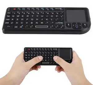 Mini Keyboard, 2.4GHz Keyboard with Touchpad, US Layout, Portable Handheld Rechargeable Keyboard