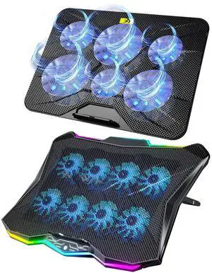 AICHESON 003 Blue Laptop Cooler Pad and AA3 Gaming Laptop 8 Cooling Fans Set