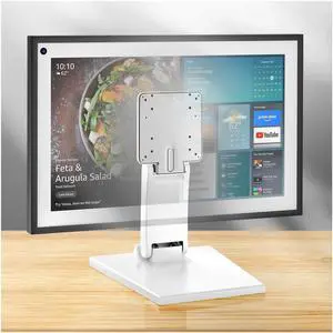 Jakeko for Amazon Alexa Show 15 Stand Mount Tilt Soporte para Alexa Accessories Eco Show 15 Accessories Adjustable Rotation Bracket Easy Installation Foldable Easy Storage (White)
