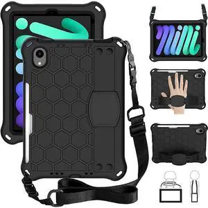 Sahara - DualShock Series Case for iPad Mini (A17 Pro) and iPad Mini (6th Generation 2021), Black, (TB00053)