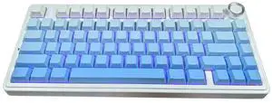 Shaking Tank x Aula F75 Gasket Mechanical Keyboard, 75% Wireless Hot Swappable Gaming Keyboard with Five-Layer Padding&Knob, Bluetooth/2.4GHz/USB-C, RGB (Blue Gradient, LEOBOG Reaper Switch)