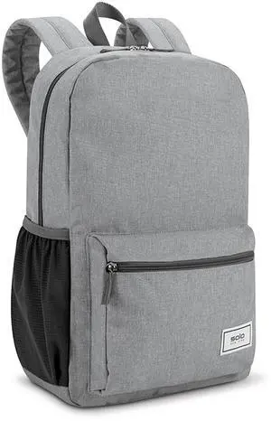 Solo New York Laptop Backpack for Women & Men -Carry On Bookbag for Travel & Work, Lightweight Bag, Side Mesh Pockets, Fits 15.6" Computer - Re:Solve, Grey