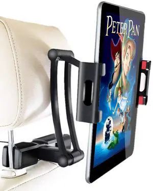INNOMAX Adjustable Long Arm Tablet Mount, Backseat iPad Holder, 5"-12.5" Devices, Black