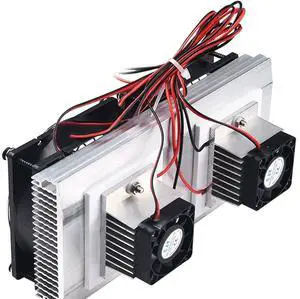 Yrhrol Mini Air Conditioner DC 12V DIY Thermoelectric Peltier Refrigeration Cooling System Heat Sink Conduction Module Semiconductor Fridge Refrigeration Cooling System DIY Kit (Dual)