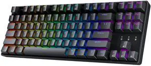 HK GAMING GK80 TKL v3 | Hotswap Mechanical Gaming Keyboard | Tenkeyless 87 Keys Multi Color RGB LED Backlit for PC/Mac Gamer | US Layout (Black, Mechanical Speed Silver)