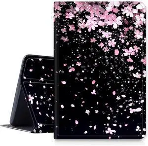 Case for Amazon Fire HD 10 and 10 Plus Tablet (13th/11th Generation, 2023/2021 Release) 10.1" PU Leather Smart Protective Cover with Auto Sleep/Wake for Fire HD 10 2023,Cherry Blossoms Glittery