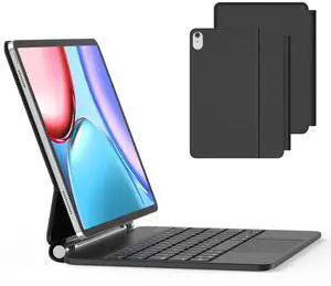 MBODMI for iPad 11th (A16,2025) & 10th Generation 10.9" (2022) Case with Keyboard, Magnetic Case with Trackpad, Magic Keyboard iPad 10th Generation, Backlits, Floating Cantilever Stand, Black