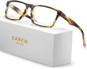 CARFIA Rectangle Blue Light Blocking Glasses for Men, UV Protection Computer Gaming Glasses Eye Health