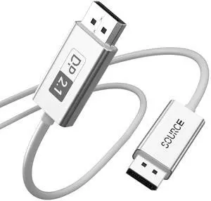 DisplayPort 2.1 Cable Fiber Optic 16.5ft[16K@60Hz,8K@120Hz,4K@240Hz]40Gbps Gaming Monitor DP 2.1 Cable Compatible with NVIDIA GeForce RTX 4090 & AMD Radeon RX 7900 XTX - FreeSync G-Sync Support