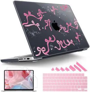 Tuiklol for MacBook Pro 14 Inch Case 2025-2021 Release M5 A3434 /M4 A3112 A3401 A3185/M3 A2918 A2992/M2 A2779/M1 A2442 Pro/Max,Hard Shell Case with Screen Protector for Touch ID,Bow-2