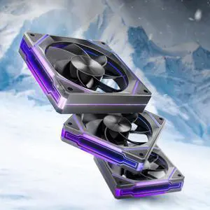 AsiaHorse AMICIPro 120mm ARGB PC Fans,Ultra-Quiet Operation <30dB, 1800 RPM HDB Bearings, 12 LED Lights, Aura SYNC Compatible for Enhanced Cooling and Visuals (Non-Illuminated Blade)