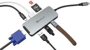 ADAM elements 8-in-1 USB C Hub - 4K USB C to HDMI - 100W USB C PD - SD Card Reader - 3 USB 3.1 Ports - Portable, Durable Aluminum Case
