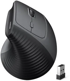 UGREEN 2.4G & Bluetooth Mouse Wireless Vertical Ergonomic Mouse for Windows/Mac OS etc. 1000/1600/2000/4000 DPI, 6 Buttons (2.4G + BT 5.4)