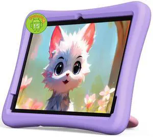 plimpton 2025 Upgraded Kids Tablet, 10 Inch Android 15 Tablet for Kids with Case Included, Octa-Core, Google Kids Space, Parental Control, 4GB+64GB, WiFi, BT5.3, YouTube, Gift for Toddler
