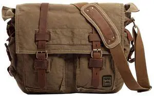 Berchirly 13.3Inch Laptop Travel Crossbody Bag Vintage Military Man Canvas Messenger Bags For Women Men