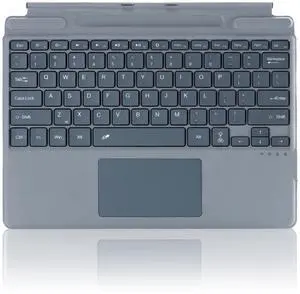 Type Cover for Microsoft Surface Pro 11 Pro 10 Pro 9 Pro 8 Pro X, 13 inch, Ultra-Slim Bluetooth Keyboard with Multi-Touchpad Mouse Rechargeable, 7-Color LED Backlit (Grey Without Backlit)