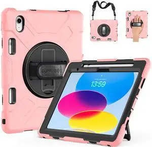 SUPFIVES Case for iPad (A16) 11th/10th Generation 2022/2025, Full-Body Drop Protection Cover for iPad 10th Gen 10.9/11 inch with Screen Protector, 360° Rotate Stand, Shoulder Strap, Pencil Holder