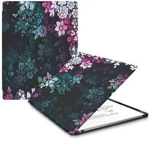 QIOFEARTH Case for Remarkable Paper Pro Tablet 11.8" (2024 Released) Lightweight and Hard Back Shell Protective Book Folio Cover,Have Auto Sleep/Wake,Pen Holder and Pen Tips Box (Pink Blue Flowers)