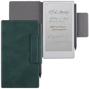 BOZHUORUI Magnetic Case for Remarkable Paper Pro Move (7.3",2025 Released) | Pen Buckle Design | Thin & Lightweight | Book Folio Style | PU Leather Cover with Sleep/Wake (Pine Green)