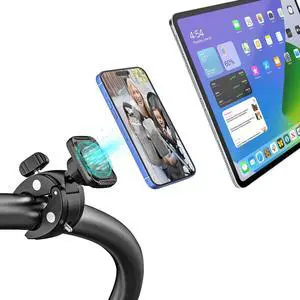 Kolasels Magnetic Phone Holder Mount for Stroller, Treadmill, Shopping Cart [Super Magnet] Stroller Tablet Holder for 4-13" Devices, iPad Pro 12.9, Air, Mini, iPhone - Essential Stroller Accessory