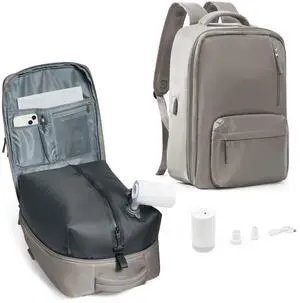 vivatote Travel Backpack for Men Women, 40L Carry On Backpacks with Pump Vacuum Compression System, Built-in USB Charger Port, Laptop Compartment 15.6 Inch, Flight Approved Business Back Pack,Brown