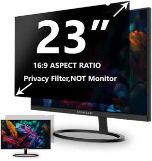 ACONETMAX 23 Inches Privacy Screen Filter for Computer 16:9 Widescreen Monitor | Privacy Shield | Anti Glare & Blue Light Filter | UV & Eye Protection | Anti-Scratch Protector Film