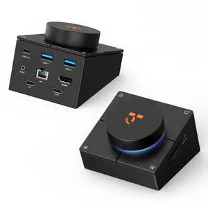 TobenONE 10-in-1 Shortcut-Key Docking Station with 4 Shortcut Button and Volume Knob, USB C Dock with 4K@60Hz HDMI, 100W PD, 3 USB, Ethernet, Audio, SD/microSD for MacBook, Windows, Chrome, Mac mini