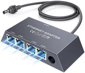 4 Ports Starlink Ethernet Adapter for Gen 3 and Starlink Mini, Connect 4 Wired Devices at Once Up to 1Gbps