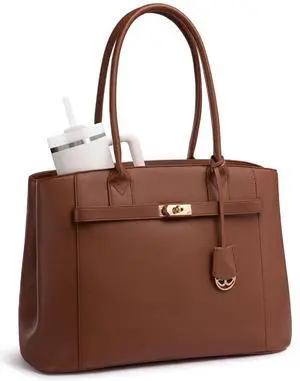 LOVEVOOK Laptop Tote Bag for Women, 15.6 Inch Large Computer Work Bag for Teacher Nurse Business PU Leather Brifecase Handbag with Reinforced Handle and Shape-Variable Design